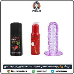 نحوه استفاده از پک ویژه کاندوم ژله ای سیلیکونی چندبار مصرف سفید لبه دار + اسپری ویگا عقابی دوز 10 میلیون + ژل تنگ کننده ایموشن قرمز