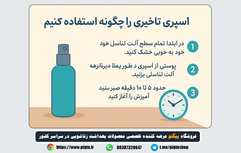 طریقه اموزش تصویری استفاده از اسپری تاخیری